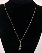 Distinct Foot Print Pendant Necklace in 14K Yellow Gold