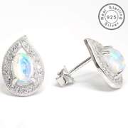 GENUINE ETHIOPIAN OPAL SILVER EARRINGS