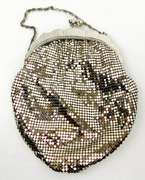 Vintage Silver Metal Mesh Purse