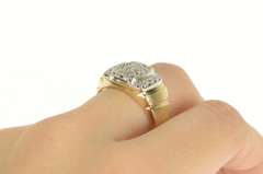 10K Yellow Gold 0.50 Ctw Diamond Cluster Men's Wedding Ring