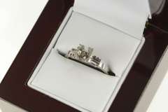 14K White Gold 4.7mm 1950's Vintage NOS Engagement Setting Ring