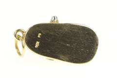 14K Yellow Gold Two Tone Diamond Mary Jane Baby Shoe Charm/Pendant