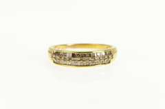 Sterling Silver Baguette Diamond Encrusted Wedding Band Ring