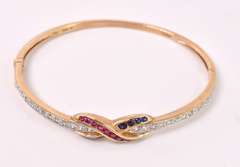 Multi-gem Gold Over Sterling Silver bracelet