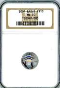 2001 $10 Platinum Eagle in NGC MS70