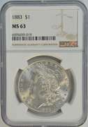 Great Choice BU 1883 Morgan Silver Dollar. NGC MS63