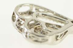 Sterling Silver Two Heart Curvy Diamond Love Symbol Pendant
