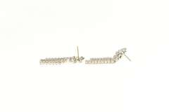 Platinum 1.25 Ctw 1950's Diamond Fringe Tassel Dangle Earrings