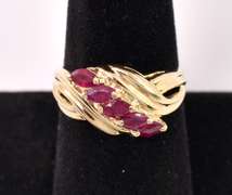 Radiant Ruby Ring in 14K Yellow Gold