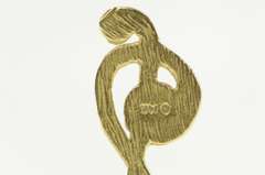 14K Yellow Gold Diamond Cut Treble Clef Music Symbol Charm/Pendant