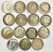 Lot (15) 1964 & 1969 Kennedy Half Dollar BU Toners!