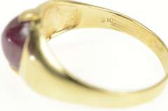 10K Yellow Gold 7.60 Ct Natural Ruby Cabochon 1960's Men's Ring