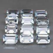 Large 5ct platinum blue emerald cut Aquamarine set
