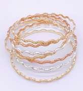 18kt Gold Plated Bangle Bracelet Semanario Set of 7 !!