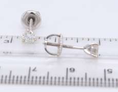 Dazzling White Gold Round Brilliant Cut Diamond Stud Earrings