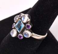 Multi-gem Sterling Silver Ring