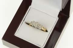 14K Yellow Gold 0.50 Ctw Diamond Flower Cluster Engagement Ring