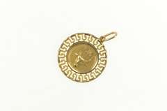 14K Yellow Gold Greek Isle of Crete KPHTH Minotaur Round Charm/Pendant