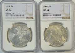 Better near Gem BU 1888 & 1900 'P' Mint Morgans. NGC MS64's