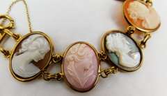 1940's Ronci Gold Filled Large Cameo Bracelet