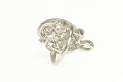 Platinum Art Deco 2.25 Ctw Diamond Freeform Statement Ring