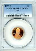 1979-S Proof Type 1 Lincoln Memorial Cent in PCGS PR69RD DCAM