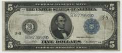 Nicer 1914 Series Large Size $5 Federal Reserve Note (2-B)