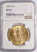 1928 $20 Saint-Gaudens Double Eagle Gold Coin NGC MS64