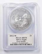MS70 2012-W American Silver Eagle FS Signed Mercanti PCGS