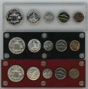 3 1956 Gem 5-pc Proof Sets all in custom holders