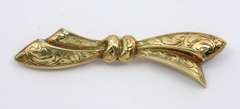 Stunning Vintage 14k Bow Bar Brooch