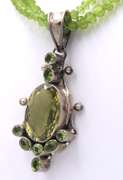 Peridot Double Strand Necklace with Pendant