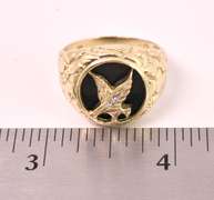 Magnificent Eagle Men's Ring in Yellow Gold