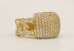 10kt Solid Yellow Gold & Diamond Men's Ring