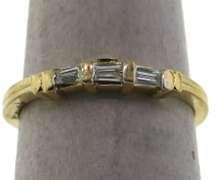 Three Stone Baguette Diamond Ring with 14k Gold