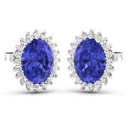 14 Kt White Gold Aquamarine Earrings