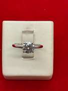 CERTIFIED 14K WHITE AND LAB GROWN SOLITAIRE DIAMOND RING