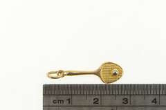 14K Yellow Gold Two Tone Tennis Racquet Racket Badminton Charm/Pendant