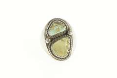 Sterling Silver J H Native American Turquoise Signed Ring