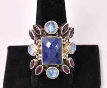 Multi-gem Sterling Silver Ring