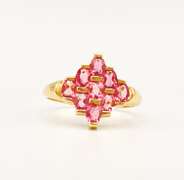 14kt Solid Yellow Gold & Pink Sapphire Ring