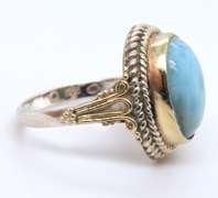 Vintage 925 Sterling Silver oval Turquoise Ring