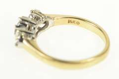 14K Yellow Gold 0.50 Ctw Diamond Flower Cluster Engagement Ring