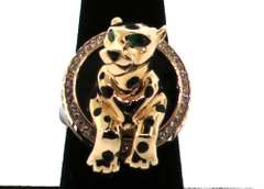 Pop Out Handmade 14k Gold Italian Resting Panther Ring