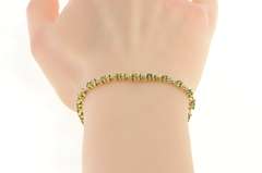 14K Yellow Gold Natural Emerald Diamond Classic Tennis Bracelet