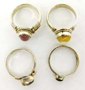 4 Sterling Silver Gemstone Rings