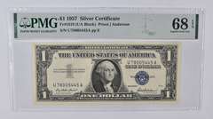 1957 $1 US Silver Cert. Fr# 1619 (UA Block) PMG 68EPQ Superb Gem UNC