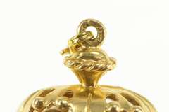 14K Yellow Gold 1950's 3D Syn. Sapphire Crown Queen King Charm/Pendant