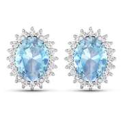14 Kt White Gold Aquamarine Earrings