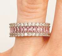 Stunning Pink & White Sapphire Band Ring
